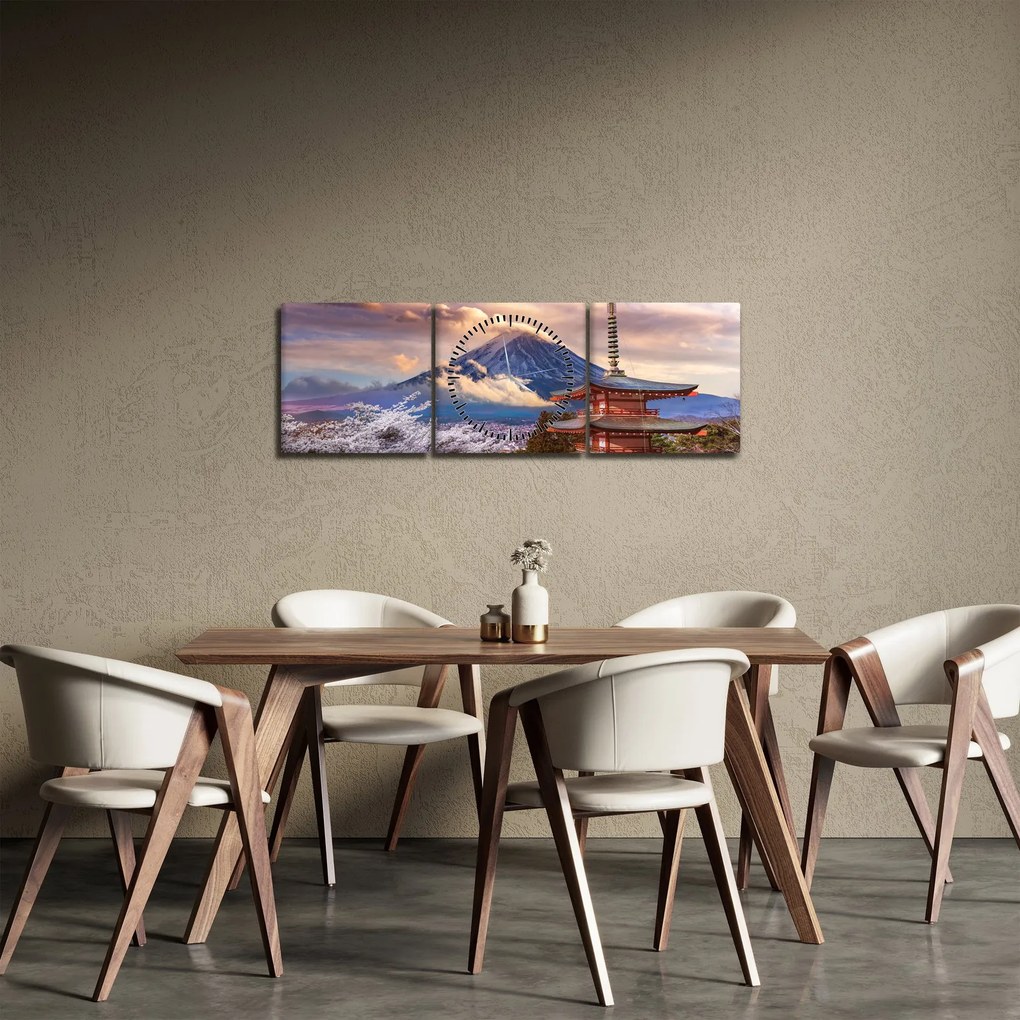Tablou - Muntele Fuji (cu ceas) (90x30 cm)