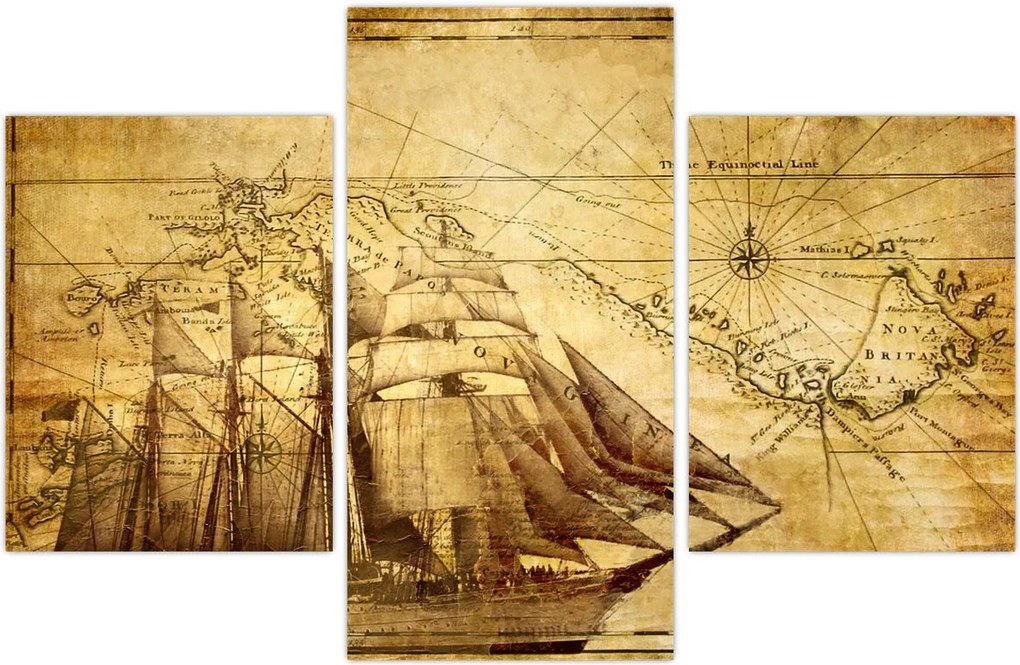 Tablou - Harta veche (90x60 cm)