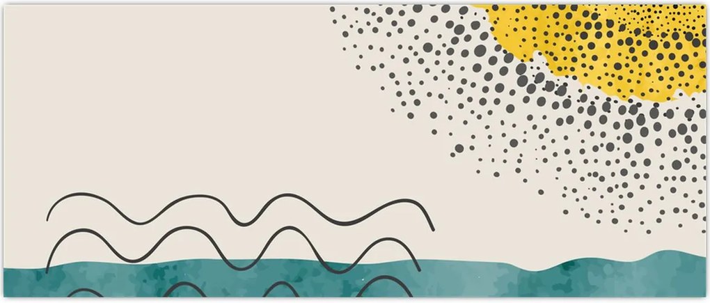 Tablou - pictură abstractă de plajă N⁰1 (120x50 cm)