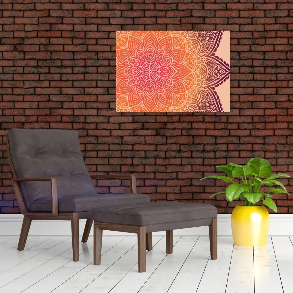 Tablou pe sticlă - Mandala artă (70x50 cm)