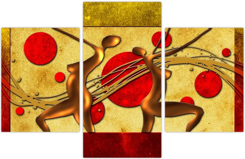 Tablou abstract cu două femei (90x60 cm)