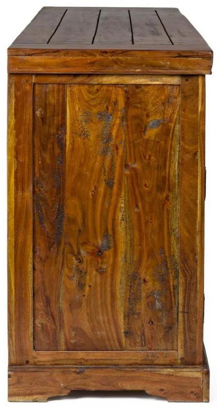 Bufet maro rustic din lemn masiv de Acacia, 160x50x90 cm, Chateaux Bizzotto