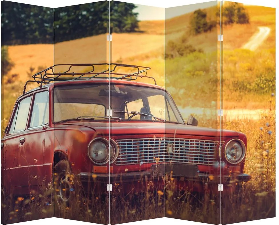 Paravan - Mașină în câmp (210x170 cm)