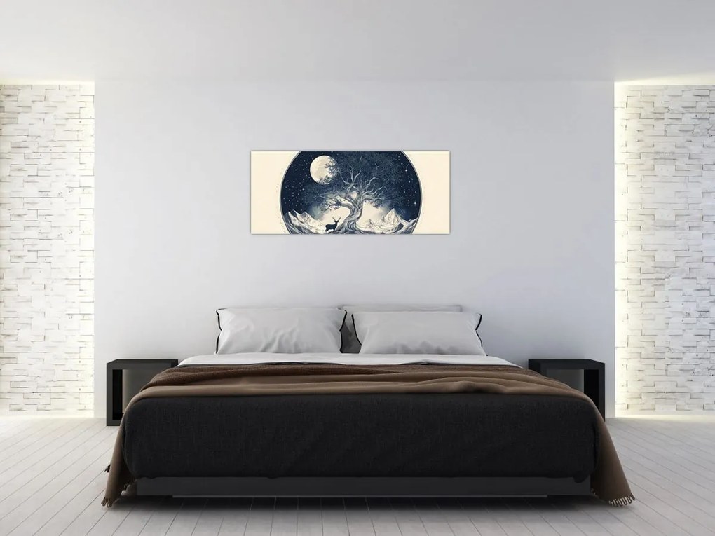 Tablou – Arbore magic cu cerb I. (120x50 cm)