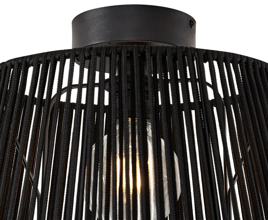 Plafonieră de exterior Japandi cu frânghie neagră IP54 - Jayla