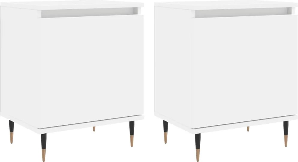 vidaXL Noptiere, 2 buc, alb, 40x30x50 cm, lemn compozit