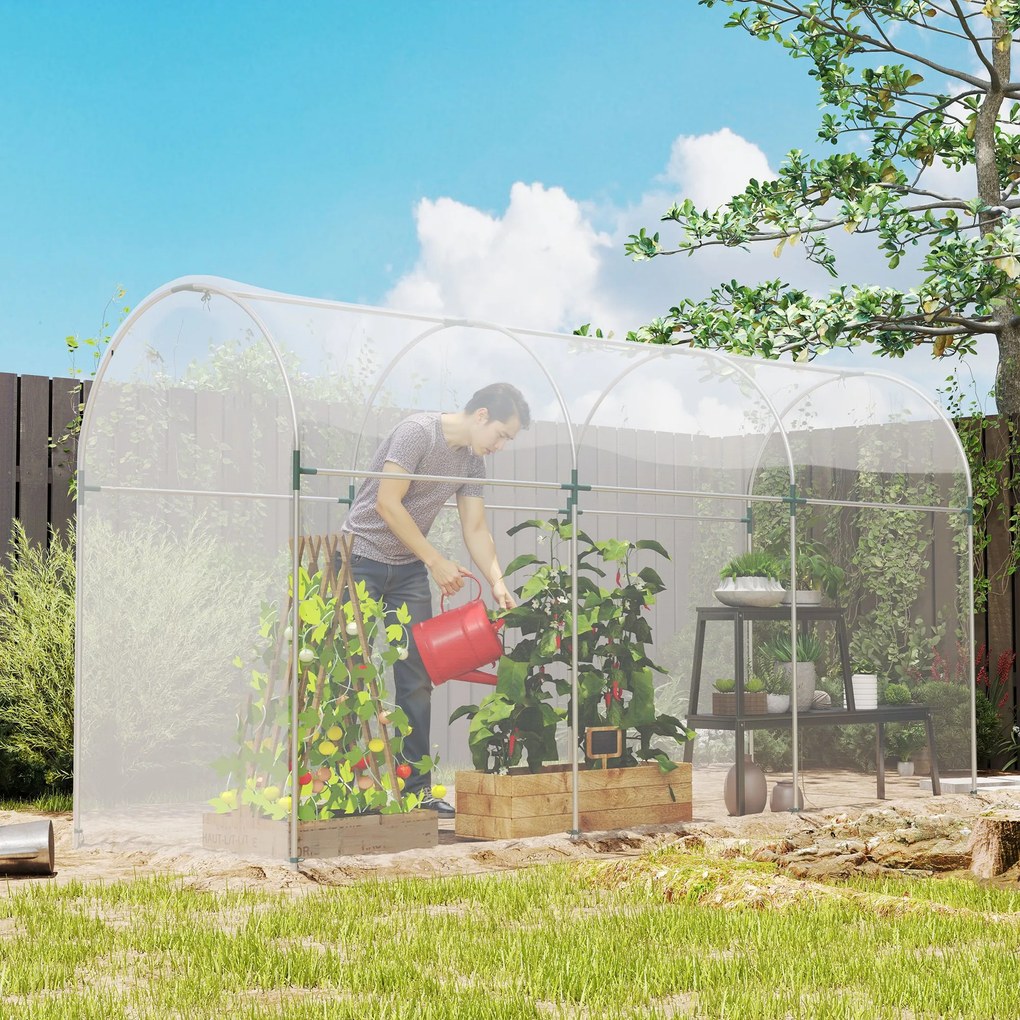 Outsunny Acoperiș pentru Seră 6x10m din PP Anti UV și Impermeabil Transparent | Aosom Romania