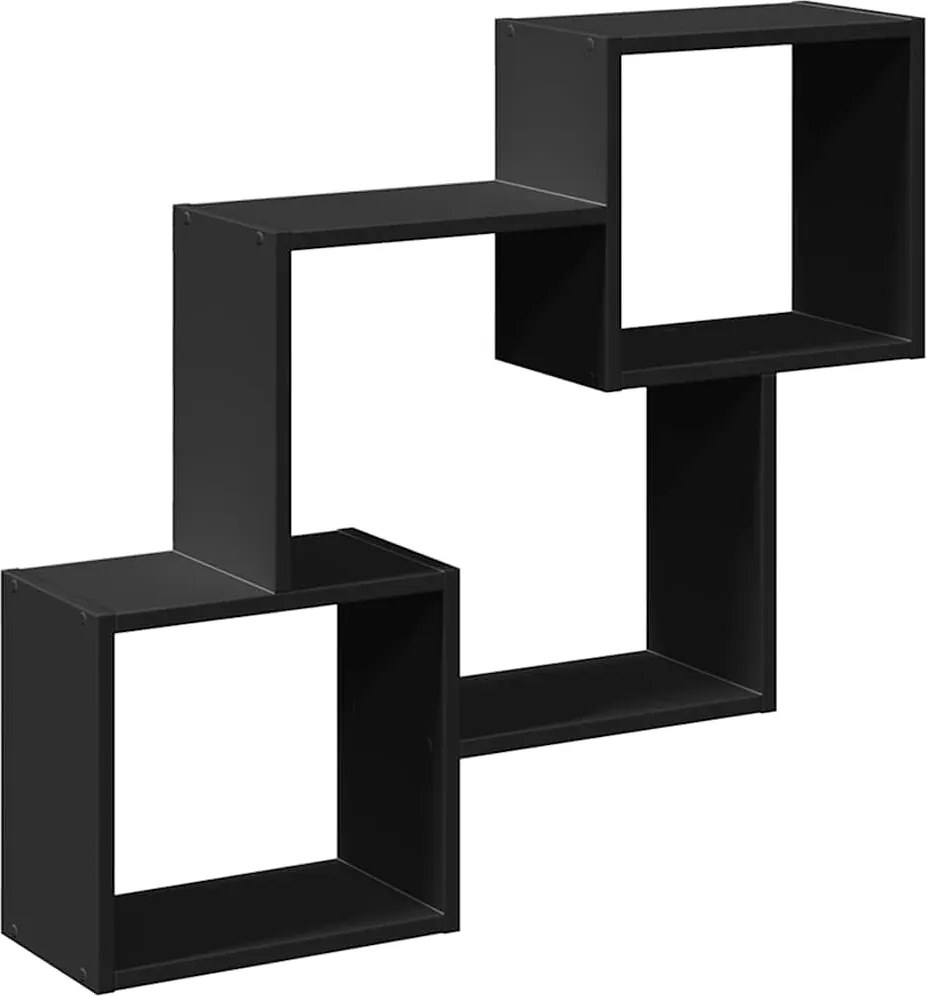 vidaXL Dulap de perete, 78x18x71 cm, negru, lemn prelucrat