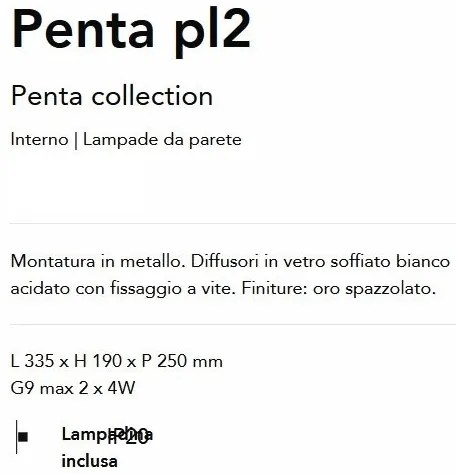 Plafoniera design modern Penta pl2 auriu/alb