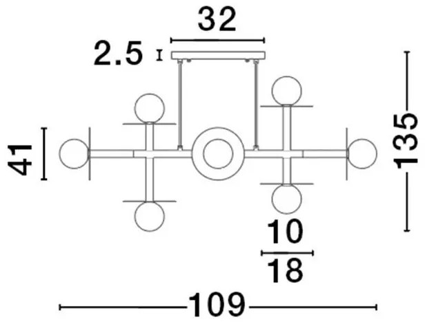 Lustra moderna suspendata design minimalist LICATO aurie 8L