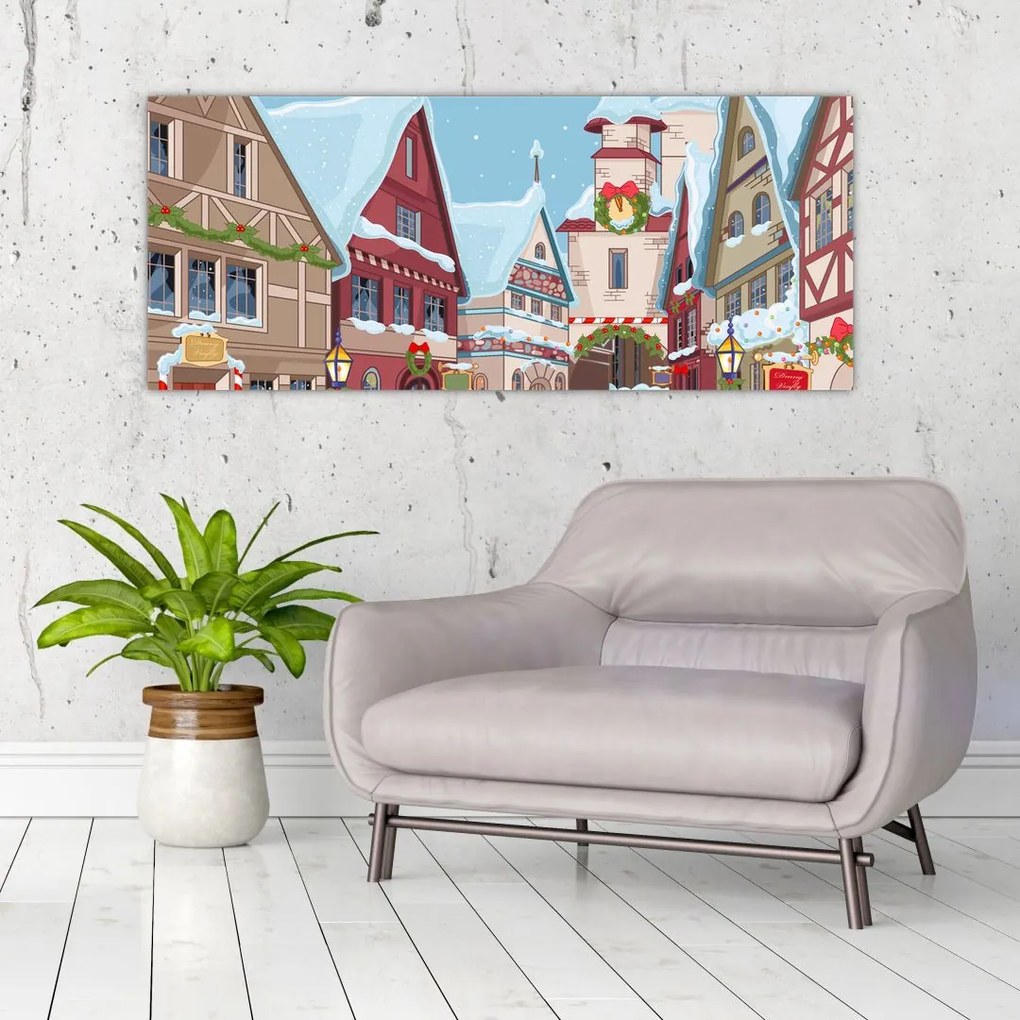 Tablou - Stradă de iarnă (120x50 cm)