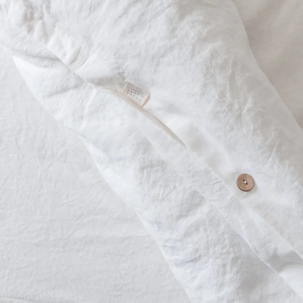 Lenjerie de pat albă din amestec de in pentru pat de o persoană/extinsă 165x220 cm – Linen Tales