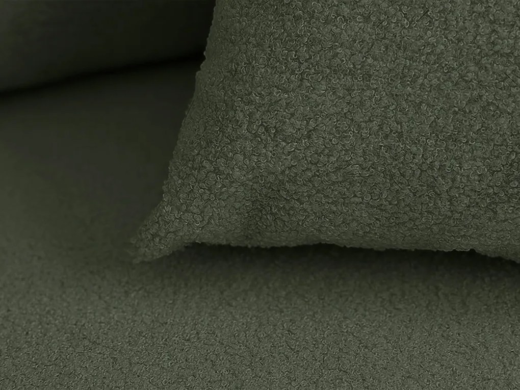 Canapea extensibila de colt SMART BOUCLE, verde inchis, reversibila, 232x143 cm