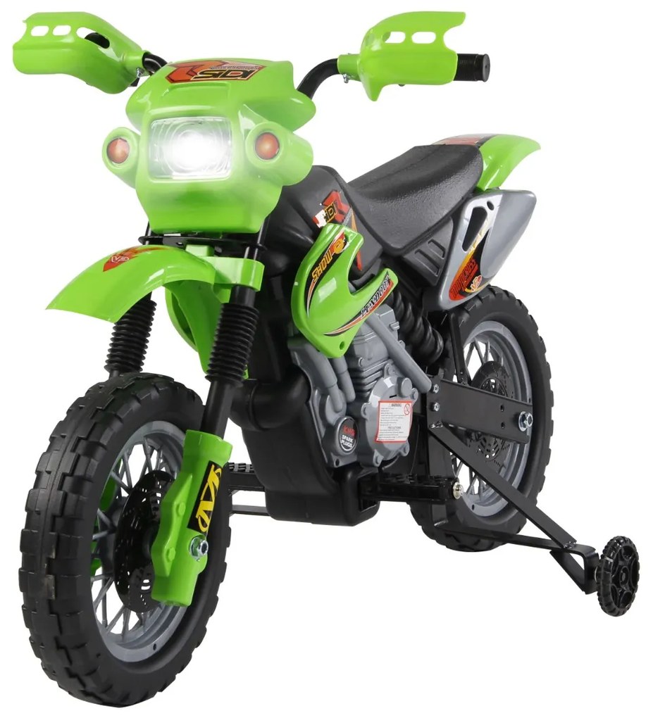 HOMCOM Motocicletă Electrică pentru Copii cu Role, 102×53×66 cm, Verde