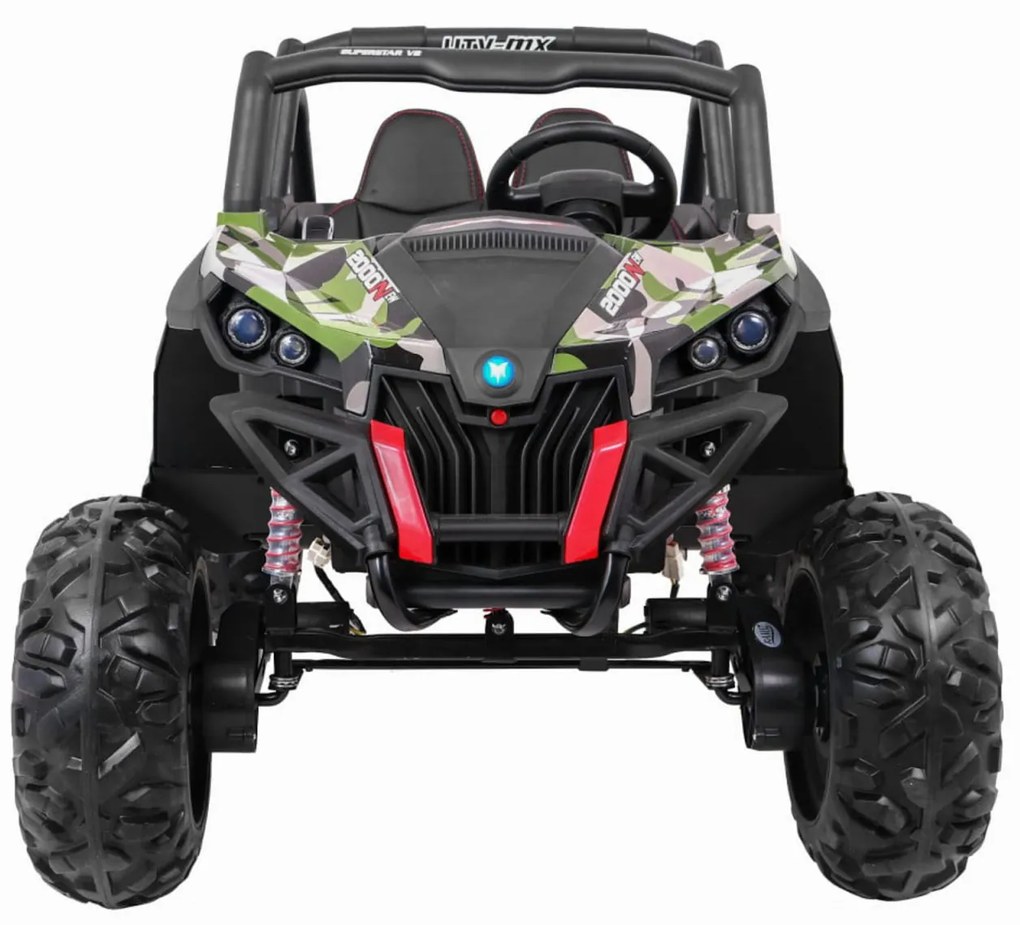 Masinuta Electrica cu acumulator pentru copii NOVOKIDS™ Buggy UTV , 2 locuri, 3-12 ani , max 50 kg , 2 Baterii de 12V, Lungime 124 cm, Camouflage