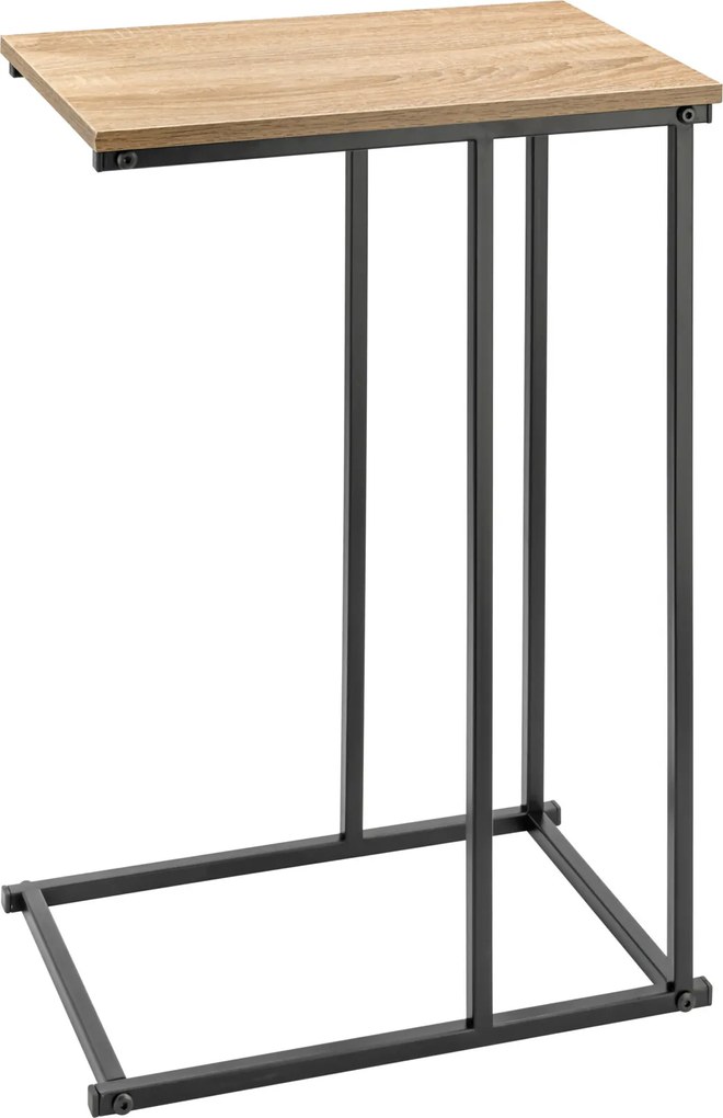 Masuta laterala, pentru canapea, MDF si metal, 26 x 40 x 58 cm