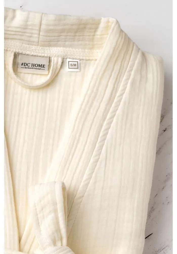 Halat crem S/M din muselină Kimono – Foutastic