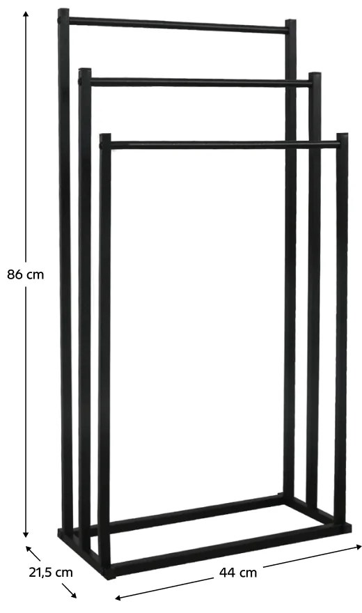 Suport pentru prosoape, negru, POLDO