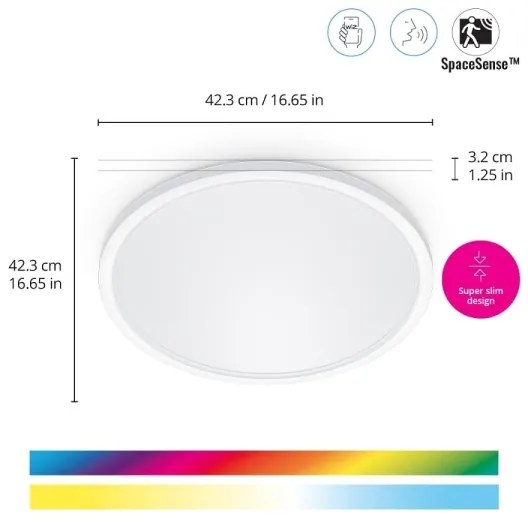 WiZ - Plafonieră LED RGB SUPERSLIM dimabilă 22W 230V Wi-Fi albă