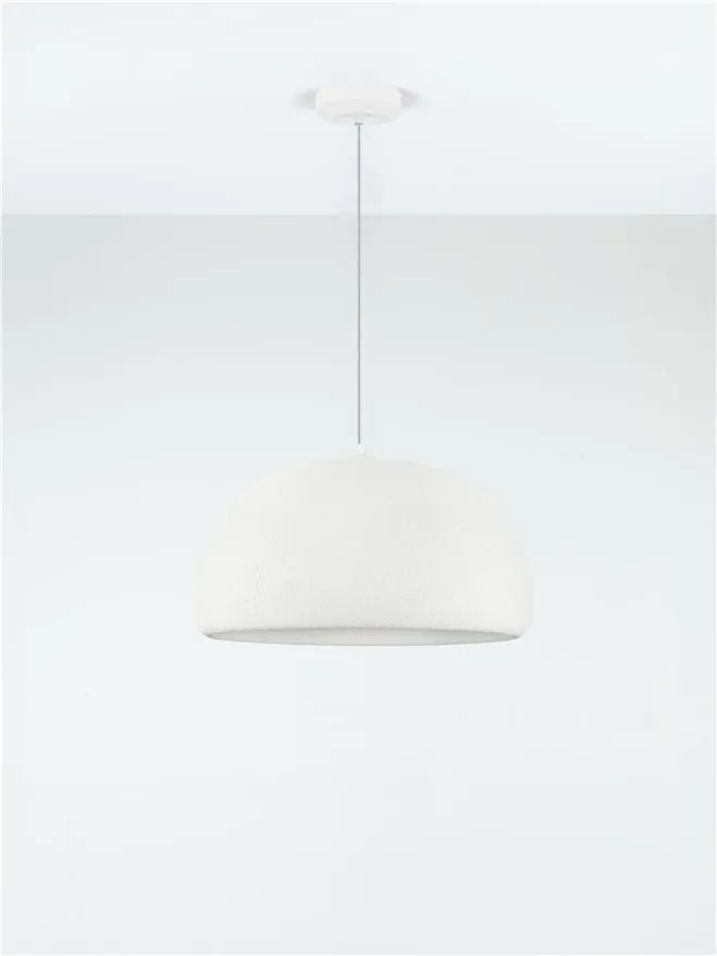 Lustra suspendata cu textura granulata Davo 50cm, alb piatra