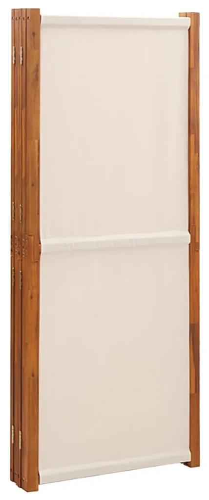 Paravan de camera cu 5 panouri, alb crem, 350x180 cm Alb crem, 350 x 180 cm, 1