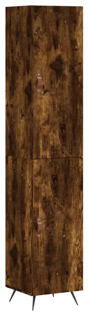 3198766 vidaXL Dulap înalt, stejar fumuriu, 34,5x34x180 cm, lemn prelucrat