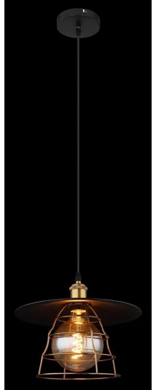 Pendul design clasic Viejo negru mat, cupru 30cm