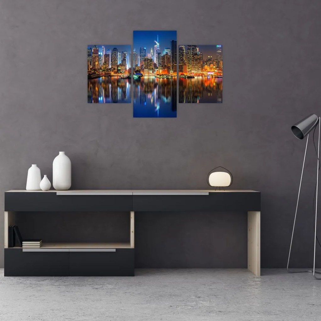 Tablou cu Manhattan noaptea (90x60 cm)