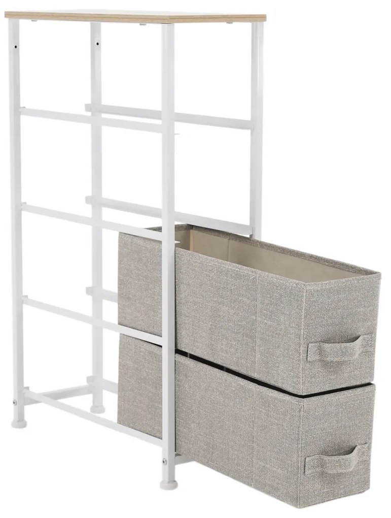 Comodă cu sertare din material textil OFELIA, albă