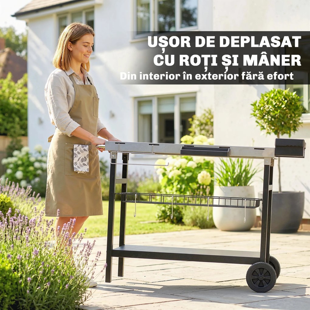 Outsunny căruț grătar | Aosom Romania