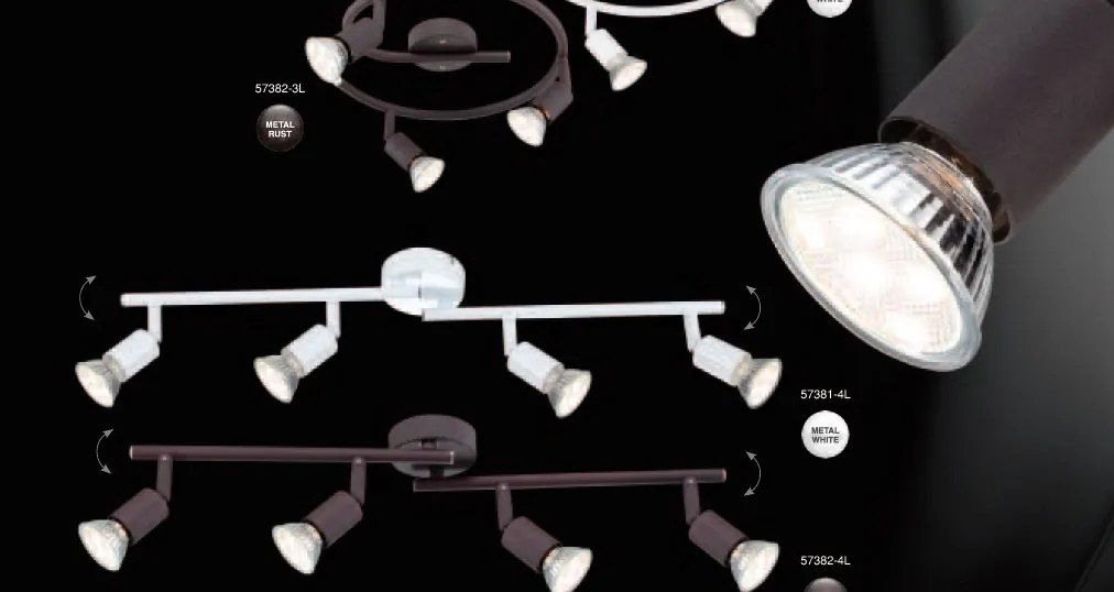 Lustra aplicata design modern 3 spoturi alba GU10 LED Olana / Oliwa 57381-3L GL