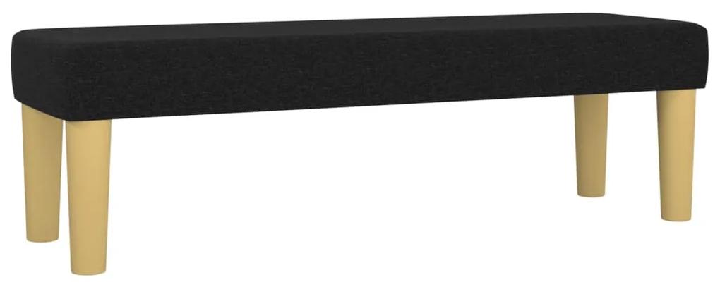 Pat box spring cu saltea, negru, 140x190 cm, textil Negru, 140 x 190 cm, Nasturi de tapiterie