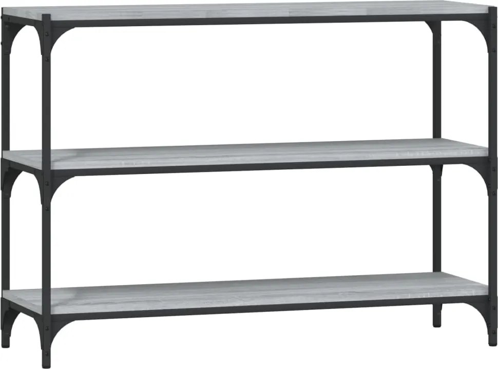 vidaXL Raft de cărți gri sonoma 100x33x70,5 cm, lemn prelucrat și oțel