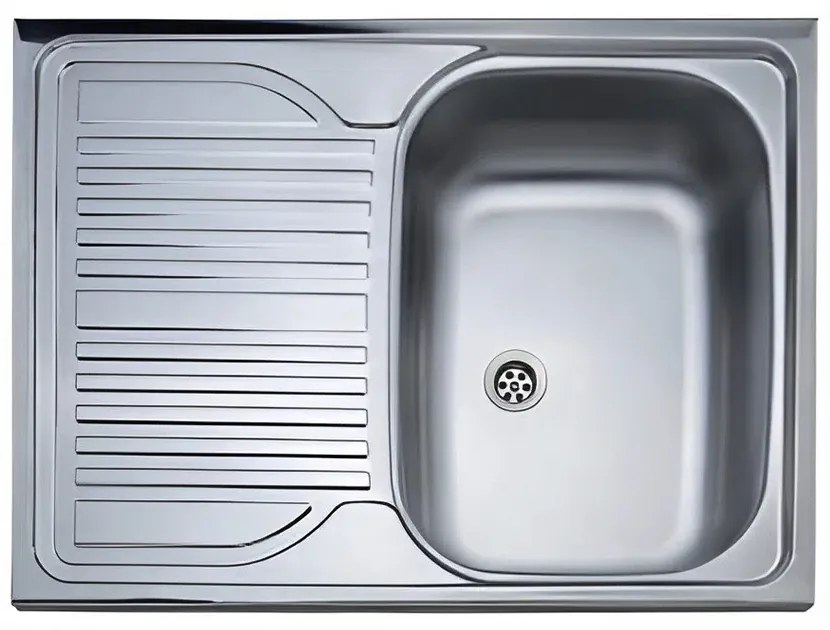 Tavă pentru chiuvetă din oțel inoxidabil cu scurgere 60x80 cm