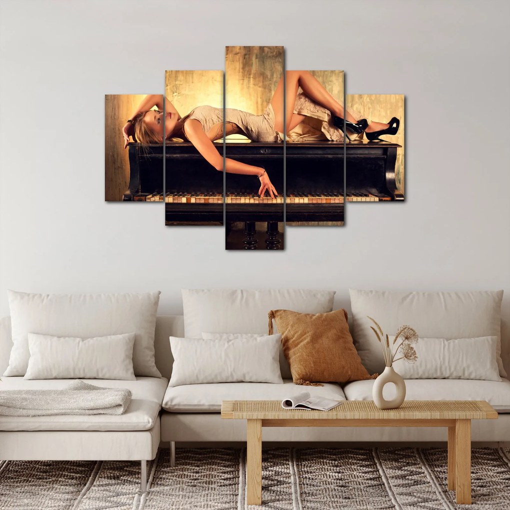 Tablou - Femeia și pian (150x105 cm)