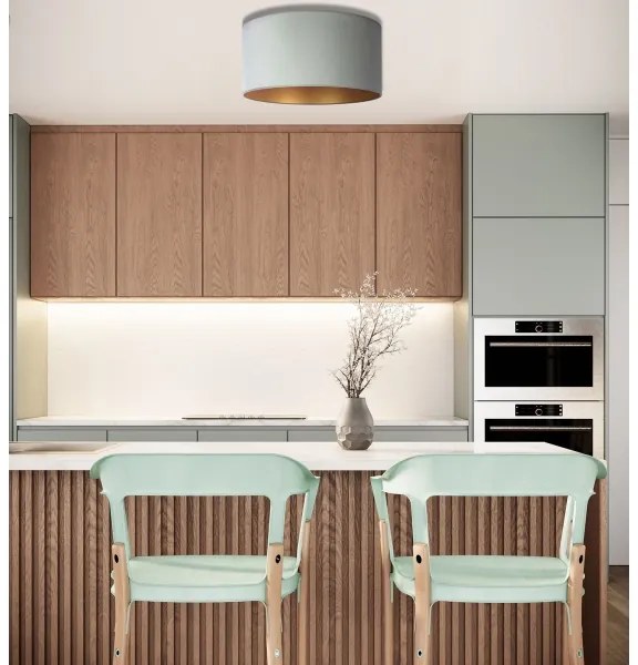 Duolla - Plafonieră ROLLER 1xE27/15W/230V d. 40 cm verde închis/aurie