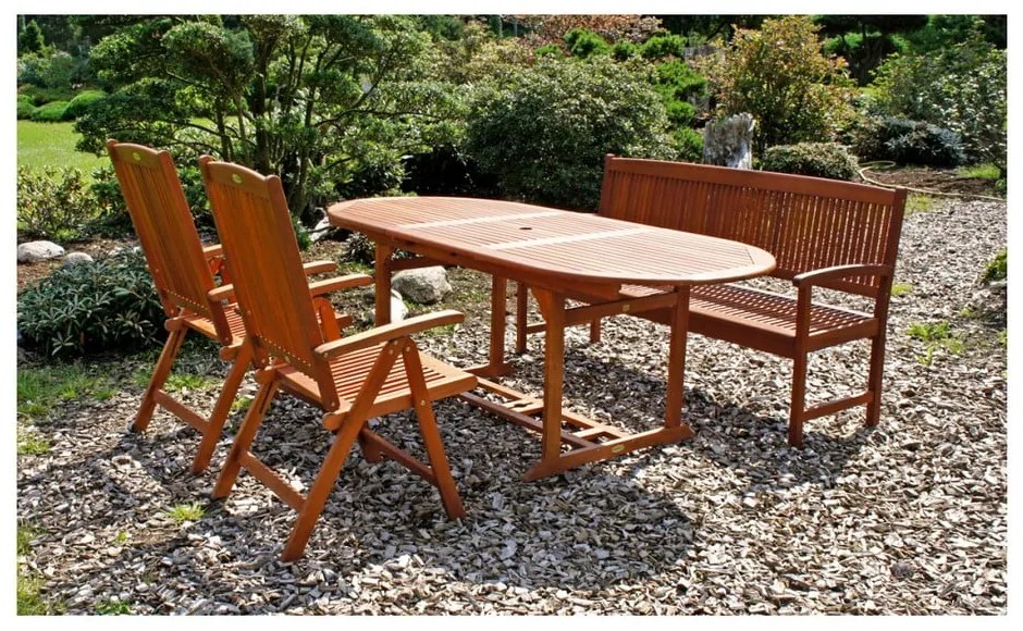 Bancă de grădină cu 3 locuri din lemn de eucalipt Stockholm - Garden Pleasure