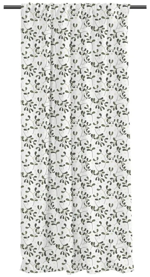 Draperie albă/verde din bumbac satinat 110x250 cm Santa Likes Mistletoe – Butter Kings
