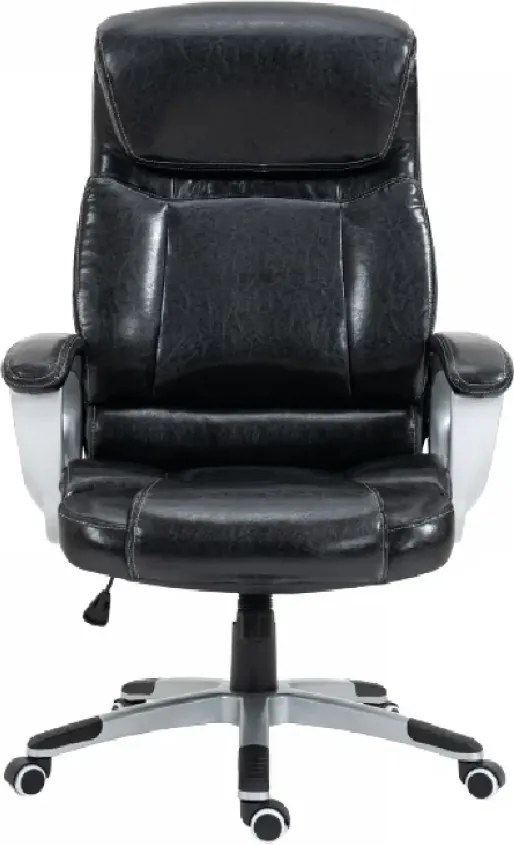 RESIGILAT- Scaun directorial, înălțime reglabilă, piele ecologică Premium, rezistent 150 kg, balans, Negru