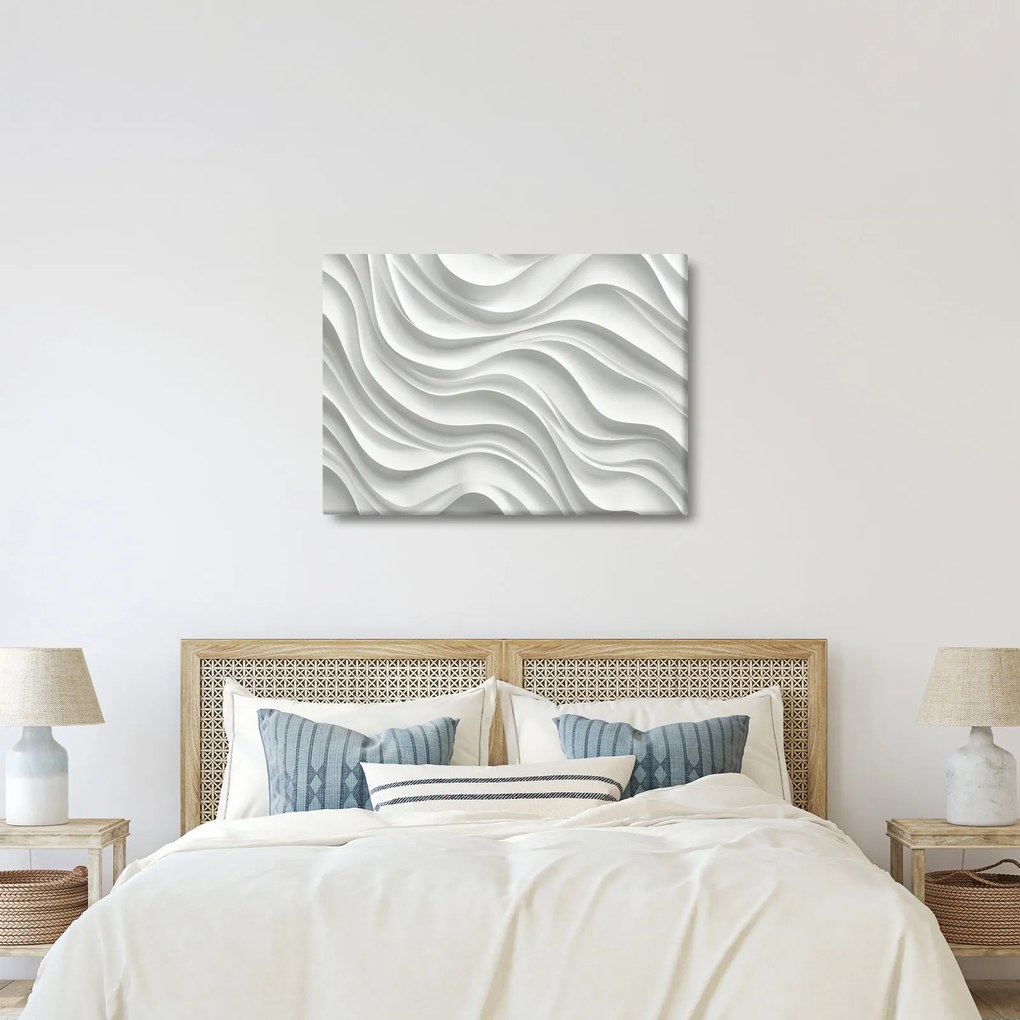 Tablou - Valuri Albe 3D (70x50 cm)