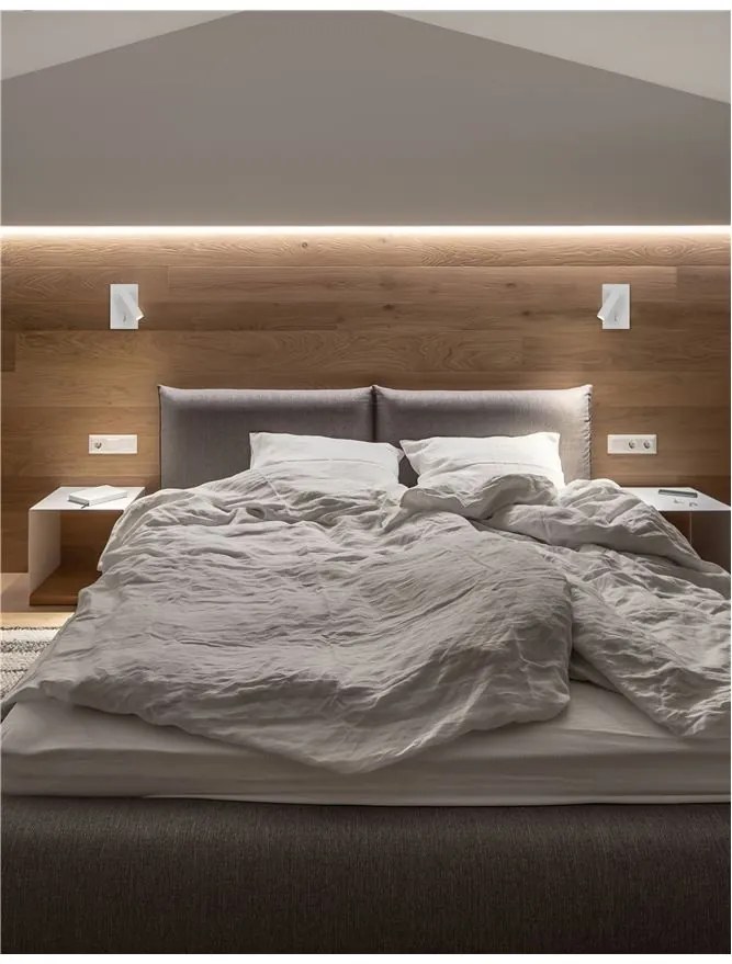 Aplica moderna cu reader LED directionabil Dona alba NVL-9081351
