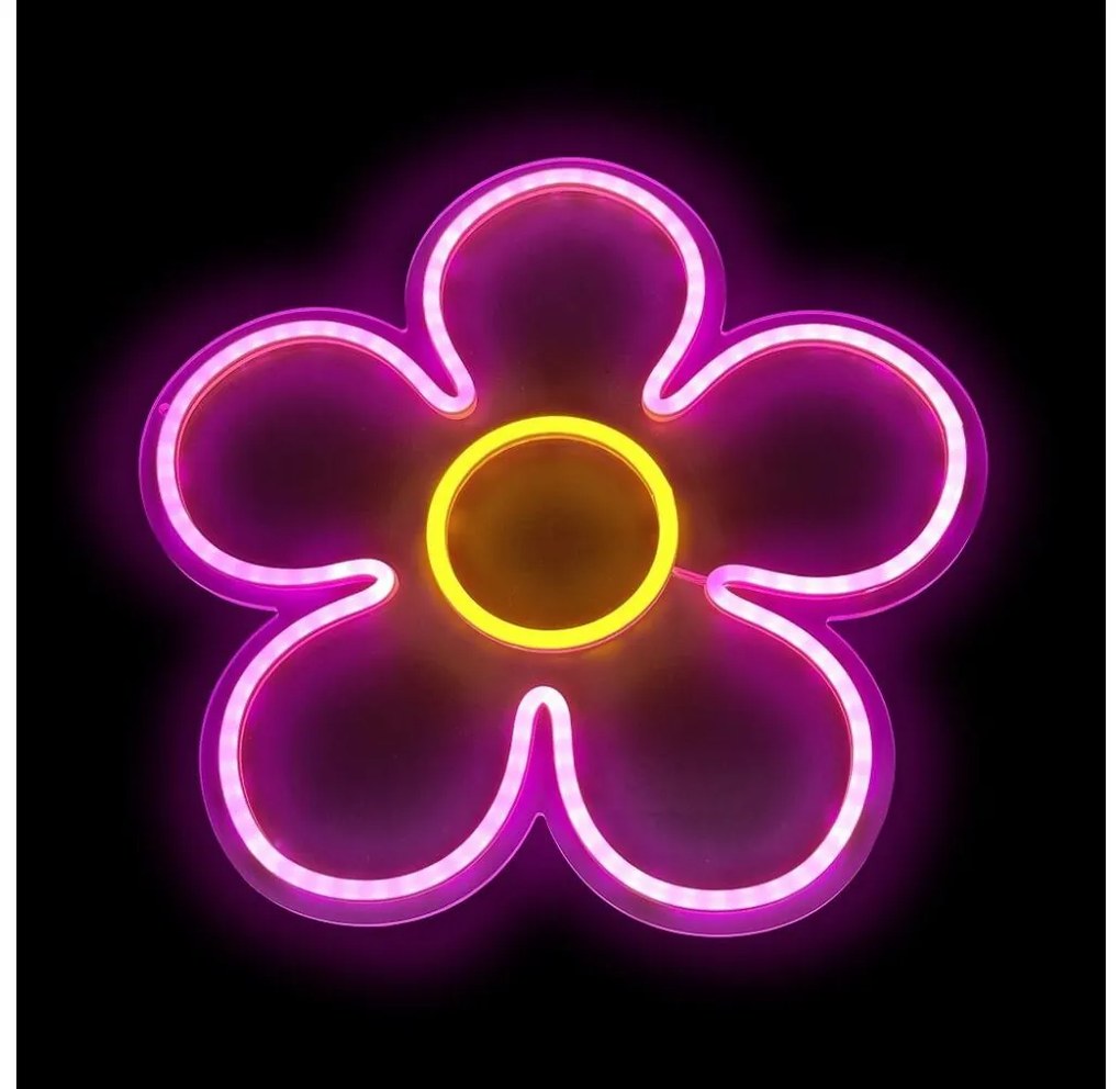 2Kids Toys - Decorațiune de perete neon LED Floare, 5W, USB