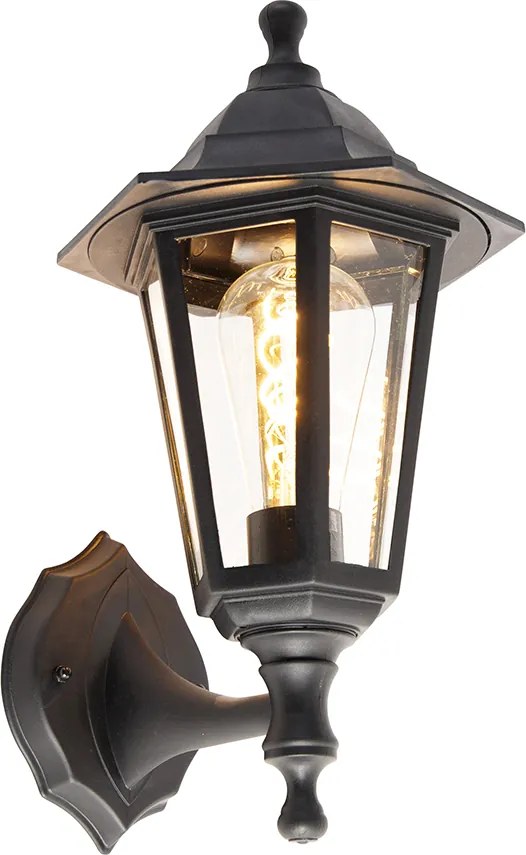 Lampă de perete inteligentă de exterior neagră IP44 incl. WiFi ST64 - New Haven