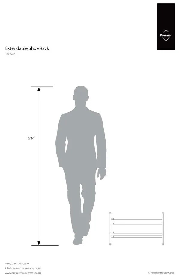 Pantofar argintiu telescopic din metal – Premier Housewares