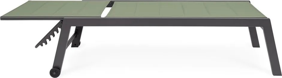 Șezlong de grădină verde din metal Hilde – Bizzotto