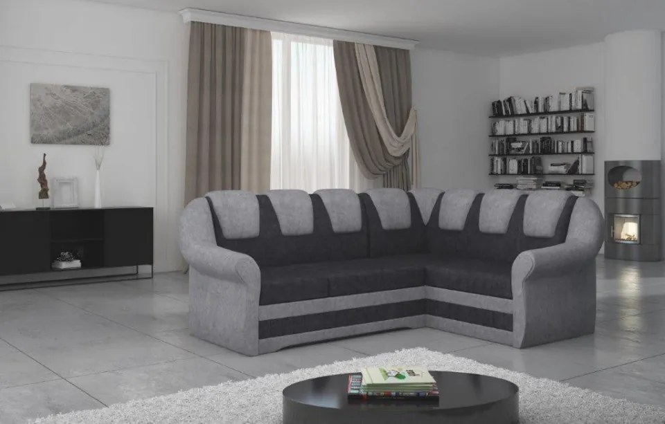 Coltar extensibil cu spatiu pentru depozitare, 243x105x190 cm, Lord II R02, Eltap (Culoare: Gri inchis / Alb)