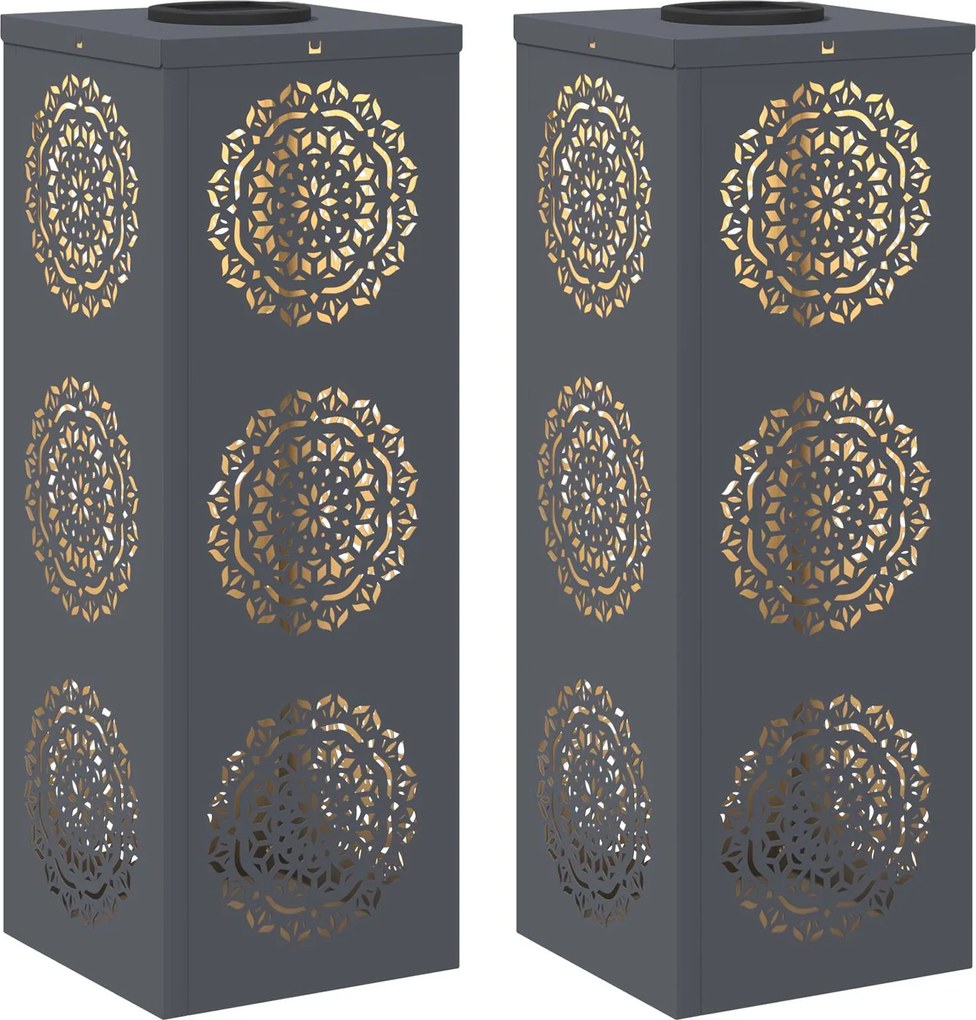 vidaXL Lumină LED Solară pentru Alei 2 pcs Antracit