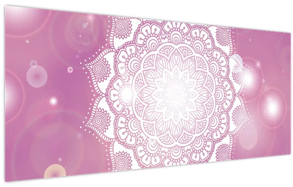 Tablou - Mandala pe fundal roz (120x50 cm)