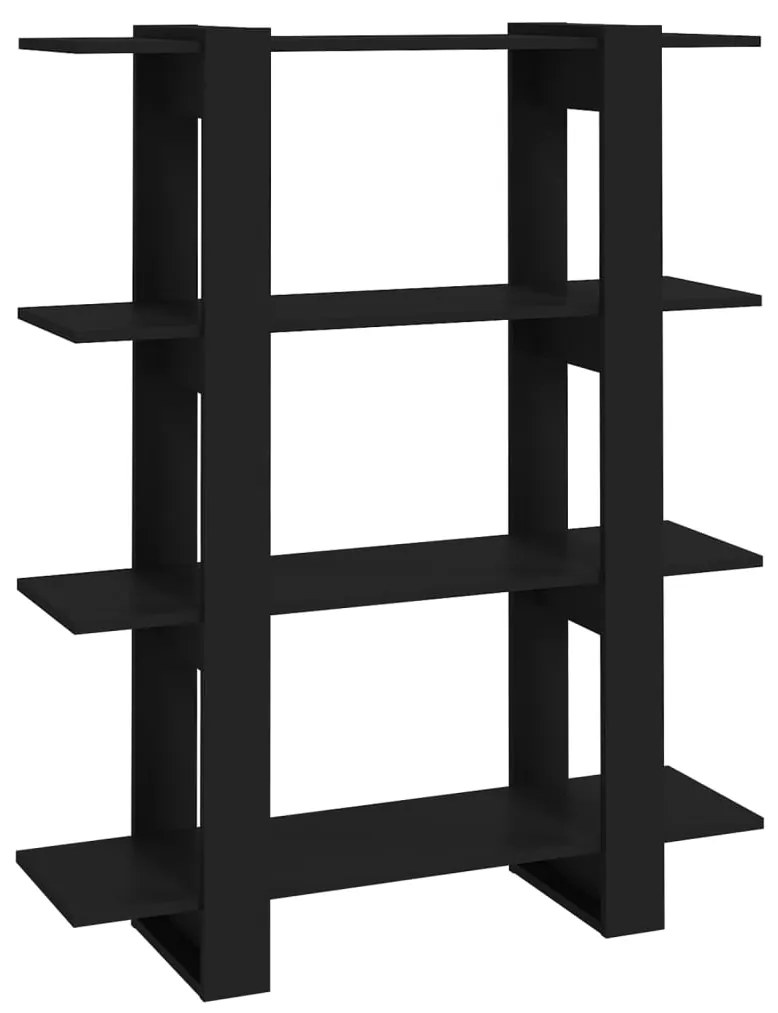 811539 vidaXL Bibliotecă/Separator cameră, negru, 100x30x123,5 cm