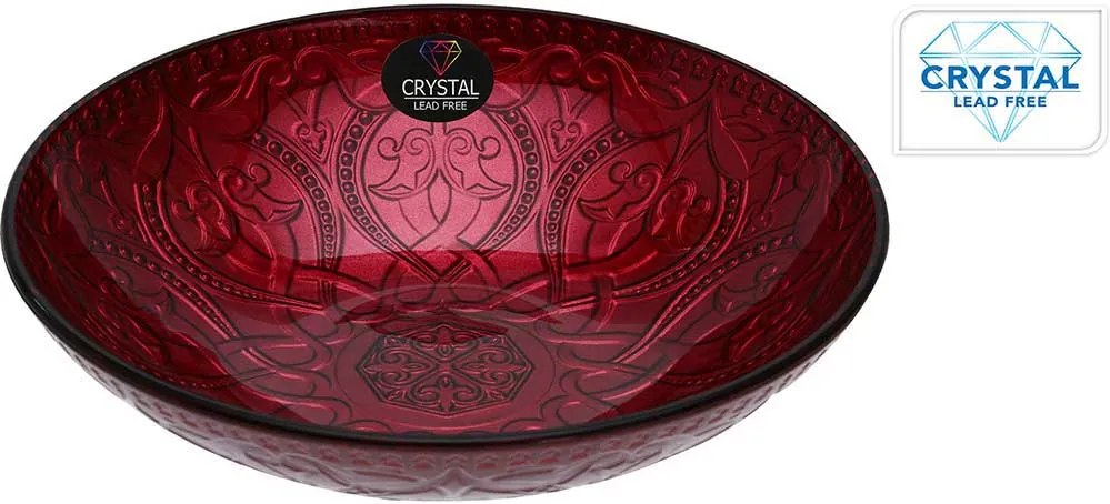 BOL DECORATIV  CRISTAL, 27 CM, ROSU